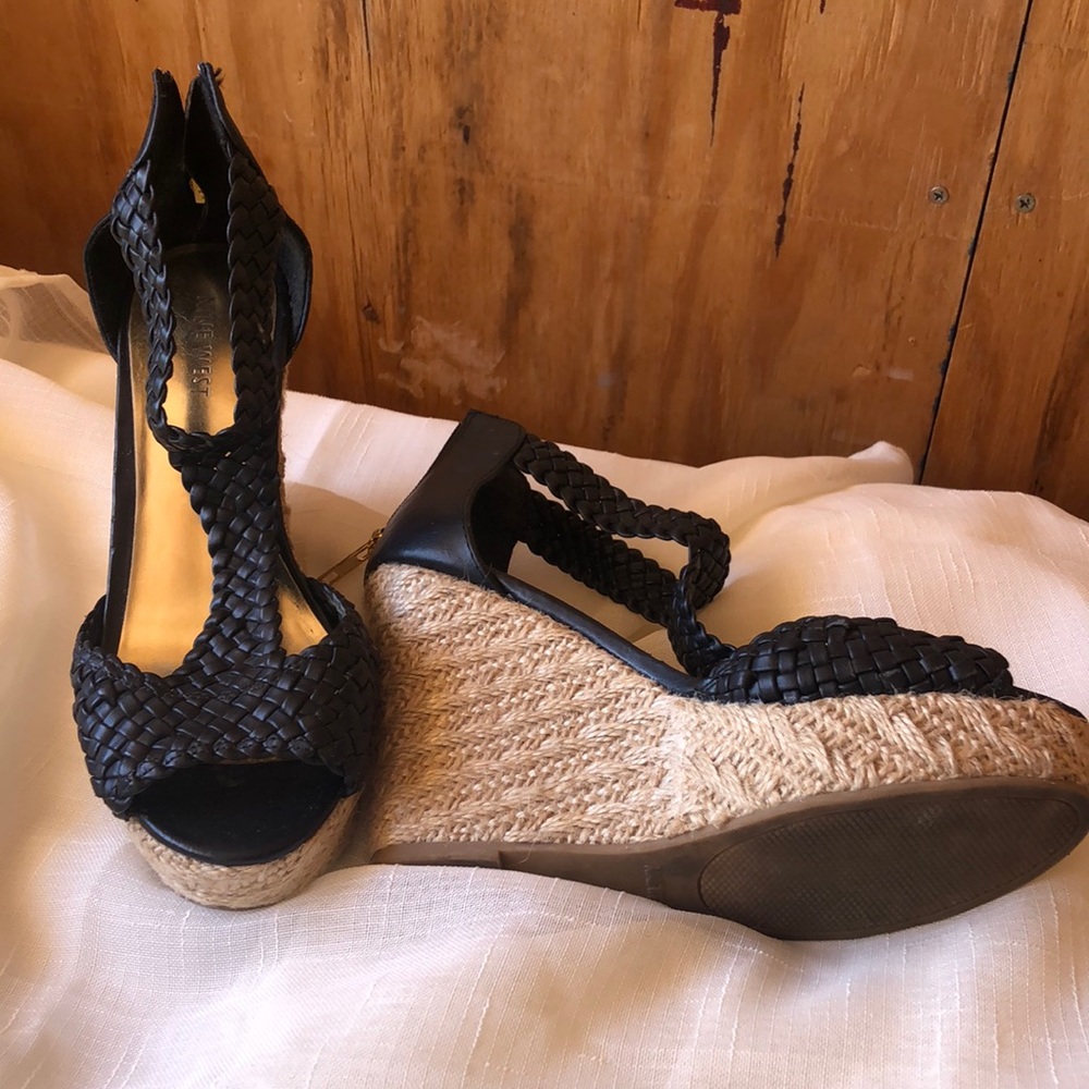 Nine West woven wedges